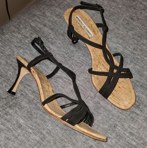 Manolo Blahnik black kitten heels